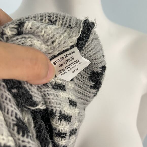 Debut Aztec Southwestern Fringe Sweater Poncho Open Front Cardigan S/M Boho - Picture 12 of 12